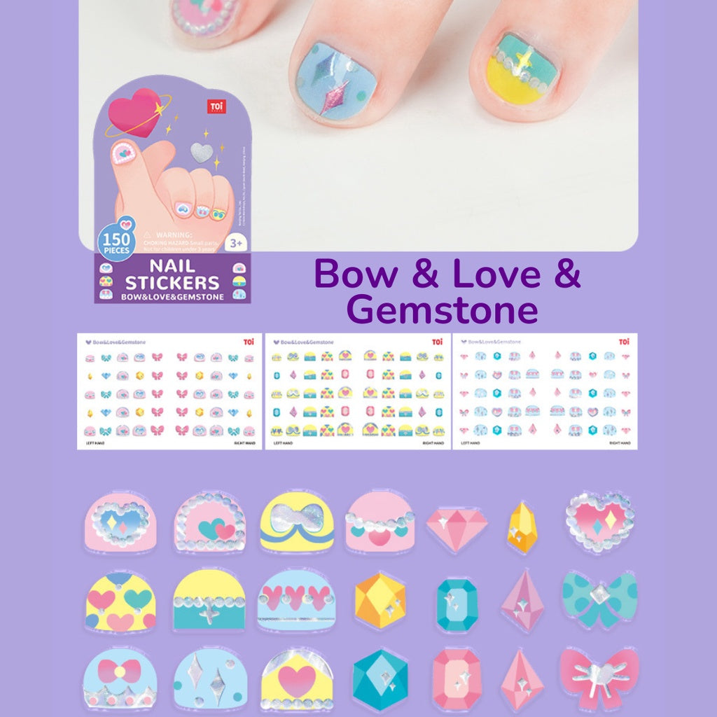 TOI Nail Stickers Waterproof Nail Art Non-Toxic Manicure for Kids