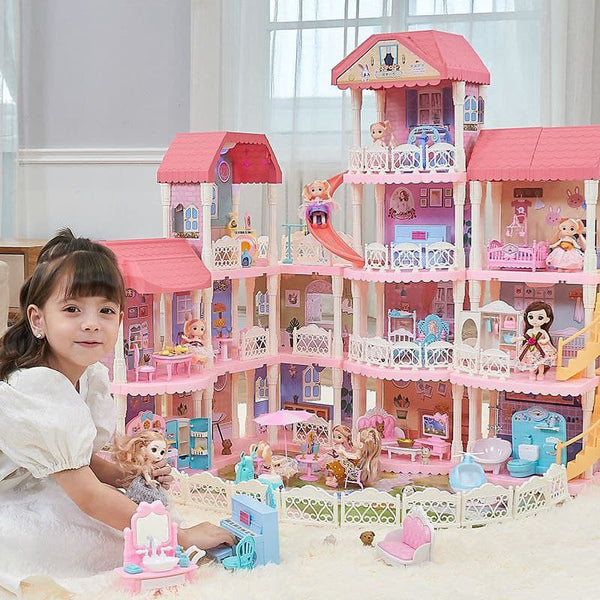 Princess Dream Castle Doll House with Music and Lights Pretend Play for Girls by WISHLAND