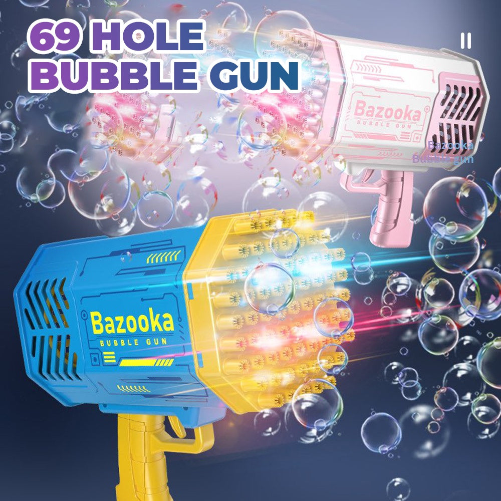 69 Hole Bubble Gun for Kids Bazooka Bubble Gun Water Toys by WISHLAND