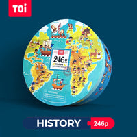 TOI World Map Puzzle Dinosaur History Theme Suitablef or Age 5+ Educational Toys by WISHLAND