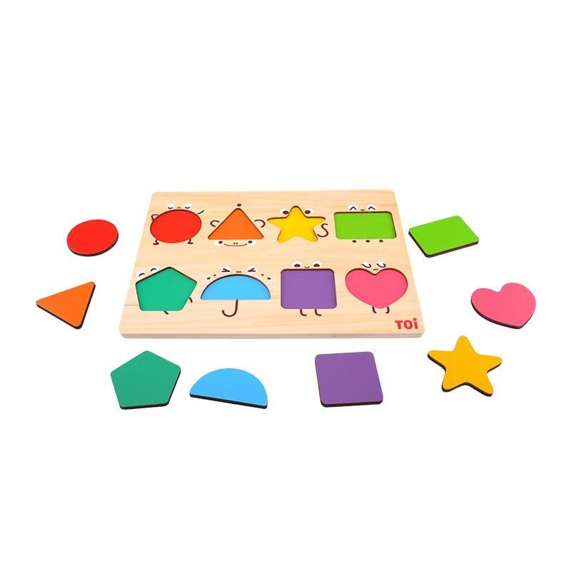 TOI Wooden Cognitive Board Shape Alphabet & Numbers Early Educational Toys by WISHLAND