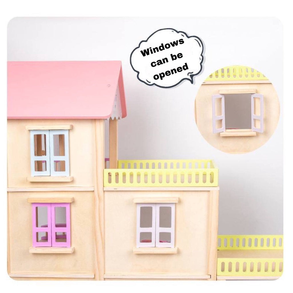 Wooden Elevator Princess Room Wooden Dollhouse Pretend Play by WISHLAND