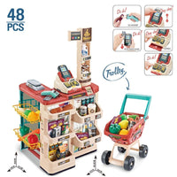 Minimart Supermarket Cashier 48pcs Accessories Pretend Playset by WISHLAND