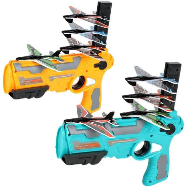 Air Battle Launcher Toy Gun with 4 Pieces Airplane Blaster Toy for Kids by WISHLAND