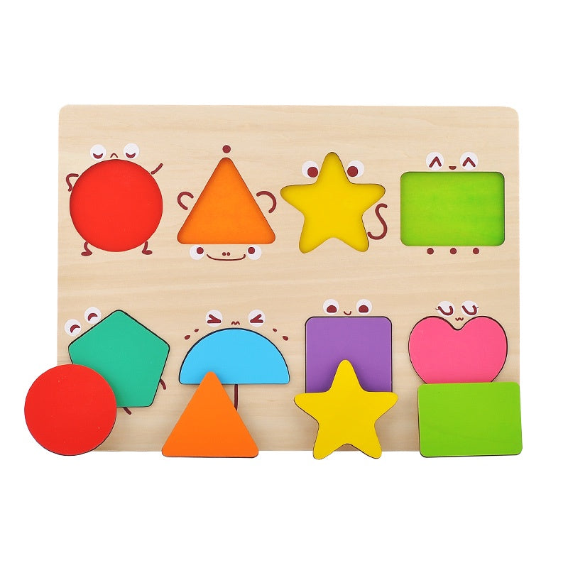 TOI Wooden Cognitive Board Shape Alphabet & Numbers Early Educational Toys by WISHLAND