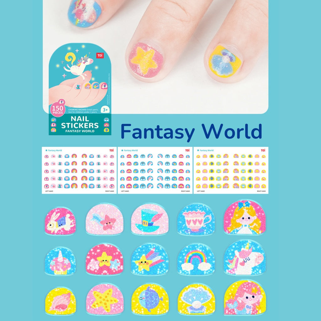 TOI Nail Stickers Waterproof Nail Art Non-Toxic Manicure for Kids