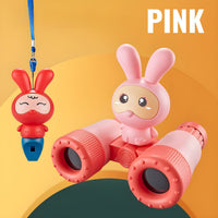 Bunny Mini Portable Binoculars Telescope Toy with Detachable Whistle for Kids by WISHLAND