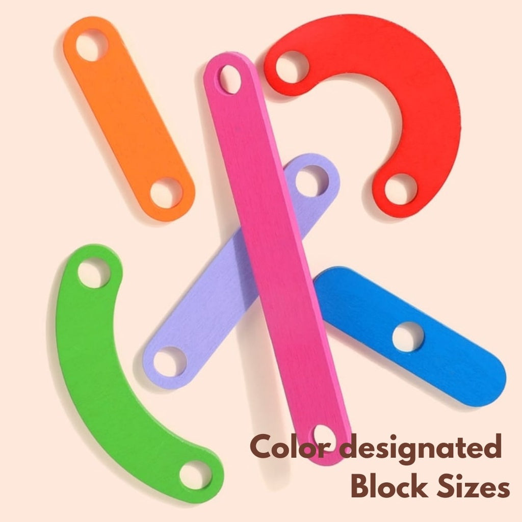 Wooden Column Toy Peg Board Puzzle Educational Stacking Blocks Toy by WISHLAND