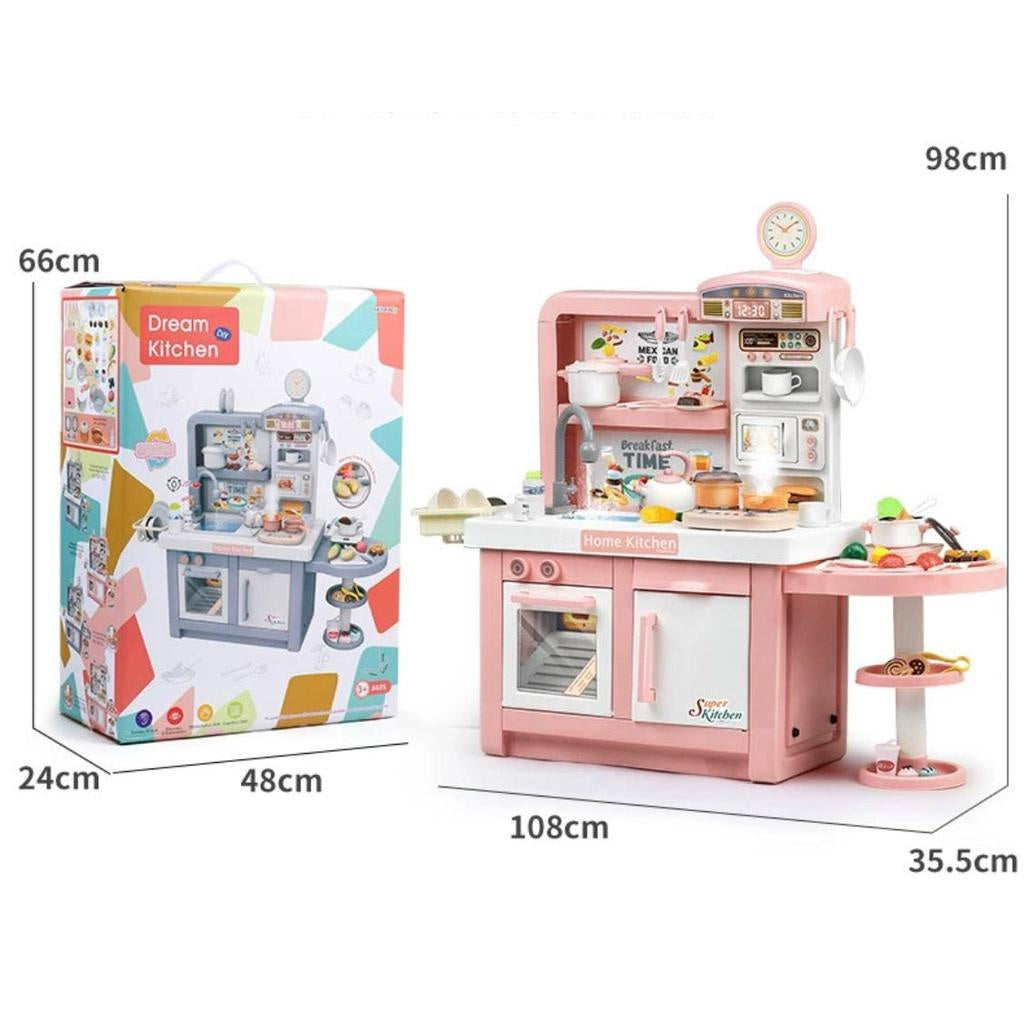 Dream Kitchen Minimalist MIst Spraying Kitchen Large Size Pretend Playset by WISHLAND