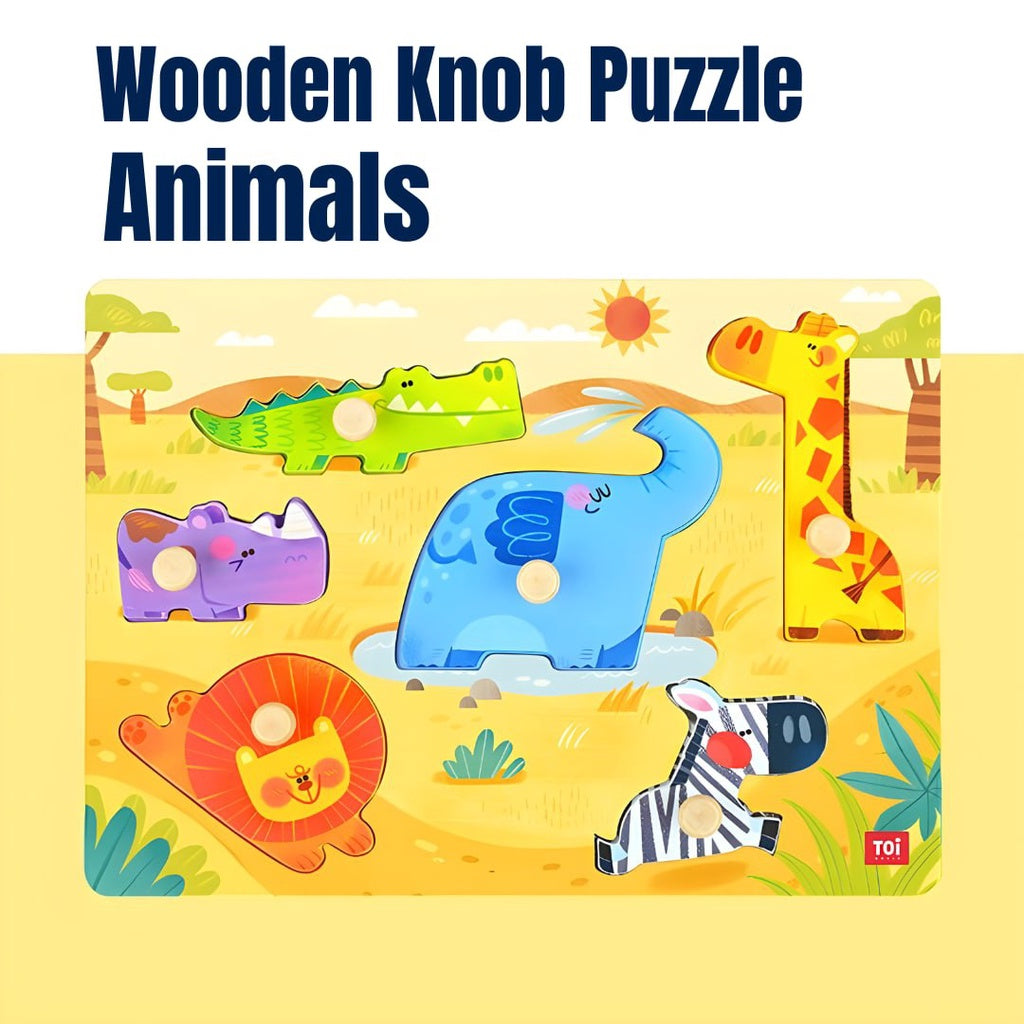 TOI Wooden Knob Puzzle Educational Wooden Peg Puzzles for Kids