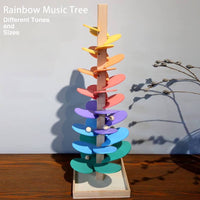 Wooden Rainbow Music Tree Marble Ball Musical Track Game for Toddlers by WISHLAND