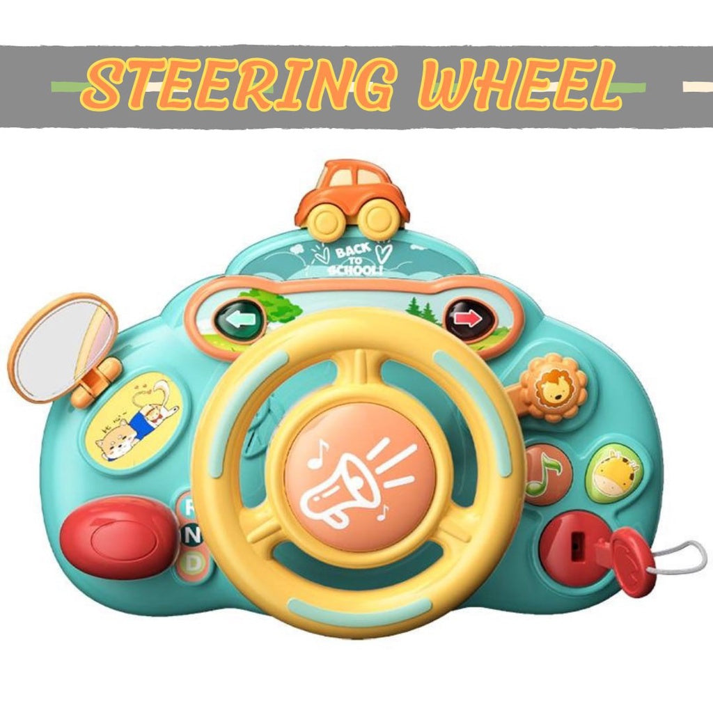 SOBEBEAR Steering Wheel First Driving Educational Baby Musical Toy with Light and Sound by WISHLAND