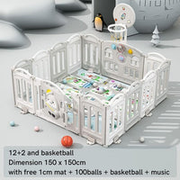 Penguin Play Fence with Basketball FREE Mat and Balls Playpen for Kids by WISHLAND