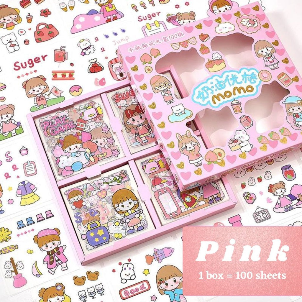 100 Pieces Cute Cartoon Stickers Kawaii Stickers Cartoon Stickers