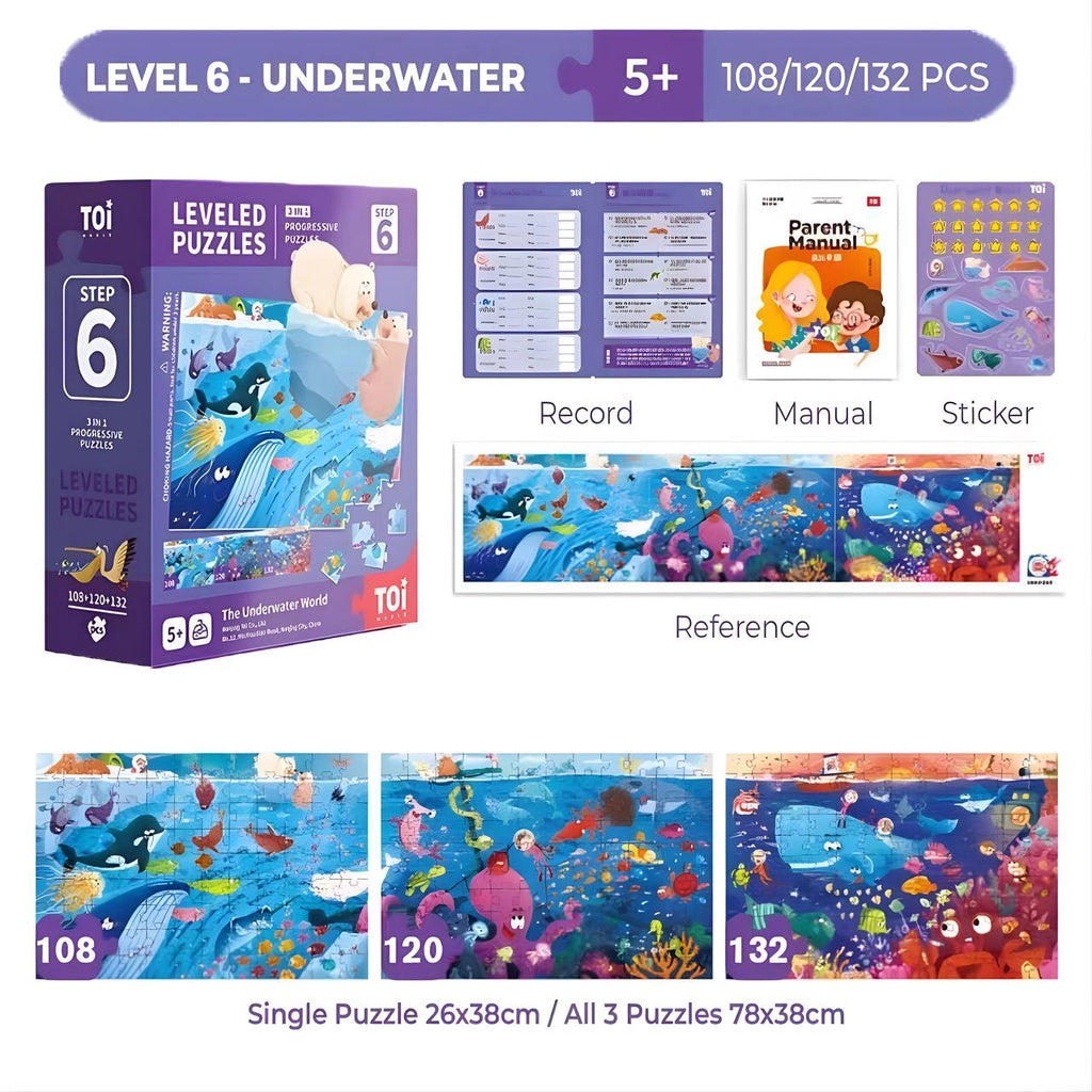 TOI Leveled Puzzles Educational Toy Jigsaw Puzzles For Kids Aged 0-9 Years Progressive Puzzle