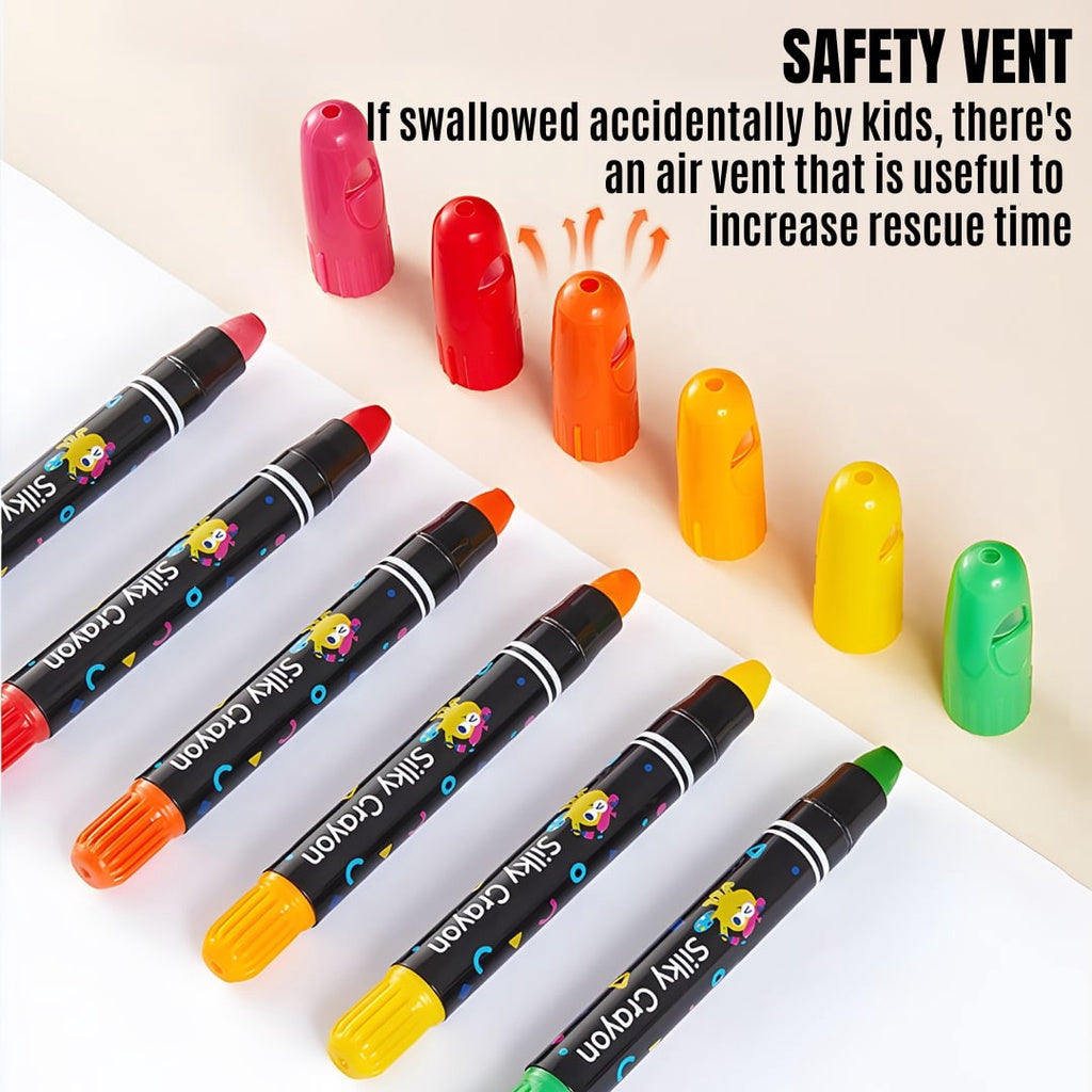 Yucurem 12 Colors Kids Toy Crayons Non-Toxic Safe Color Crayons