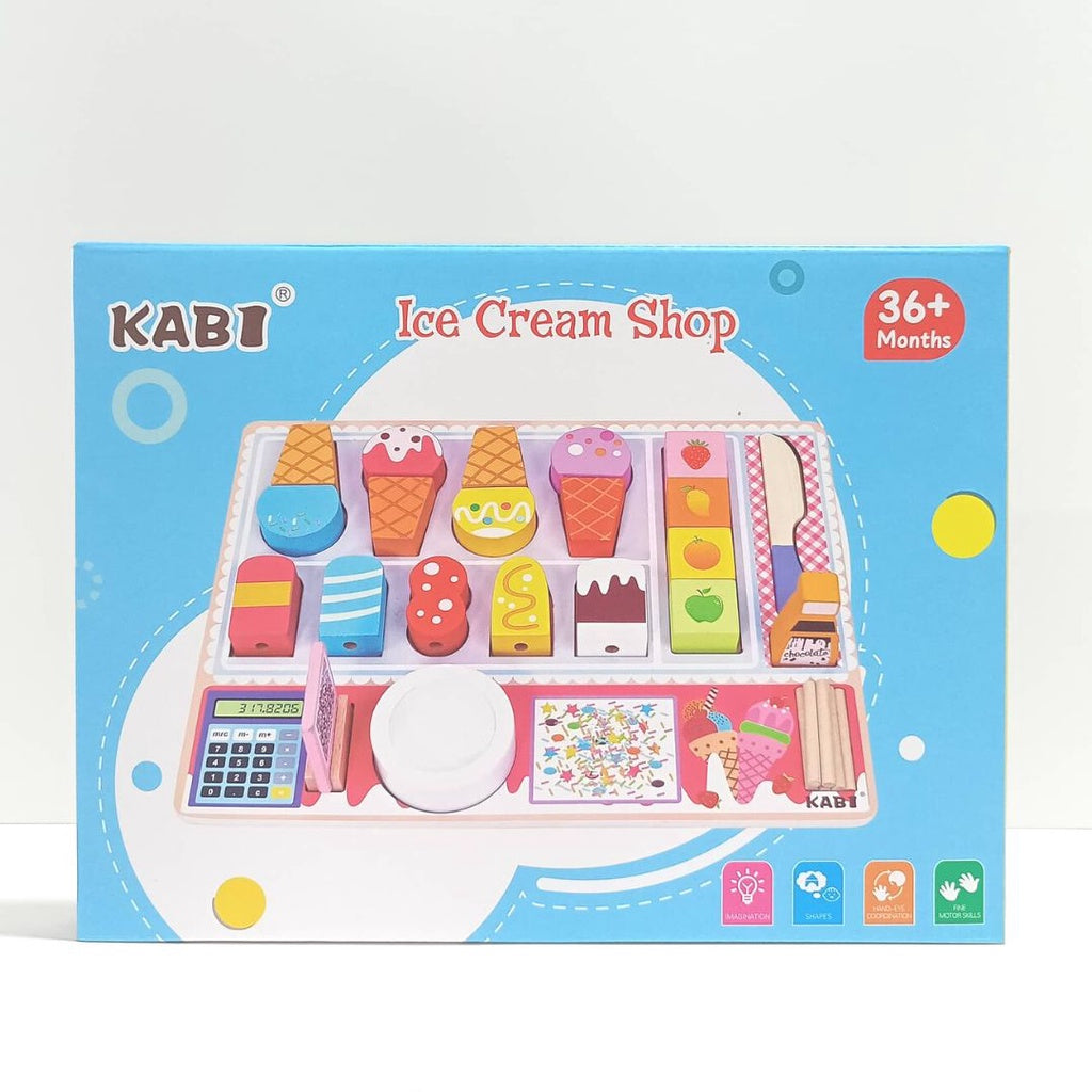 KABI Wooden Ice Cream Shop Pretend Play by WISHLAND