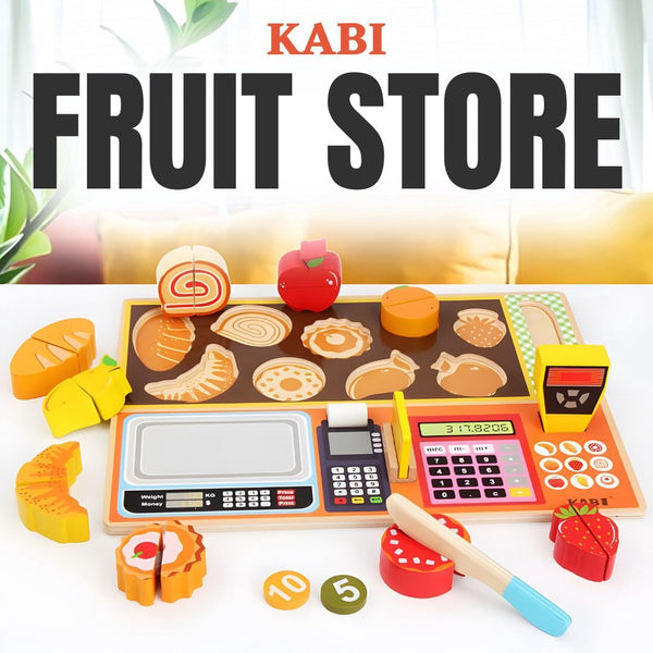 KABI Wooden Fruit Store Pretend Play by WISHLAND