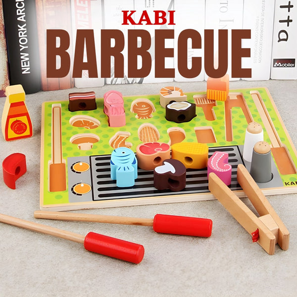 KABI Wooden Barbeque Pretend Play by WISHLAND