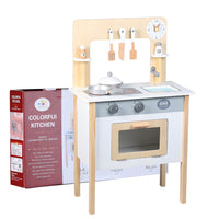 Wooden Colorful Kitchen Set Cooking Simulation Pretend Play for Kids by WISHLAND