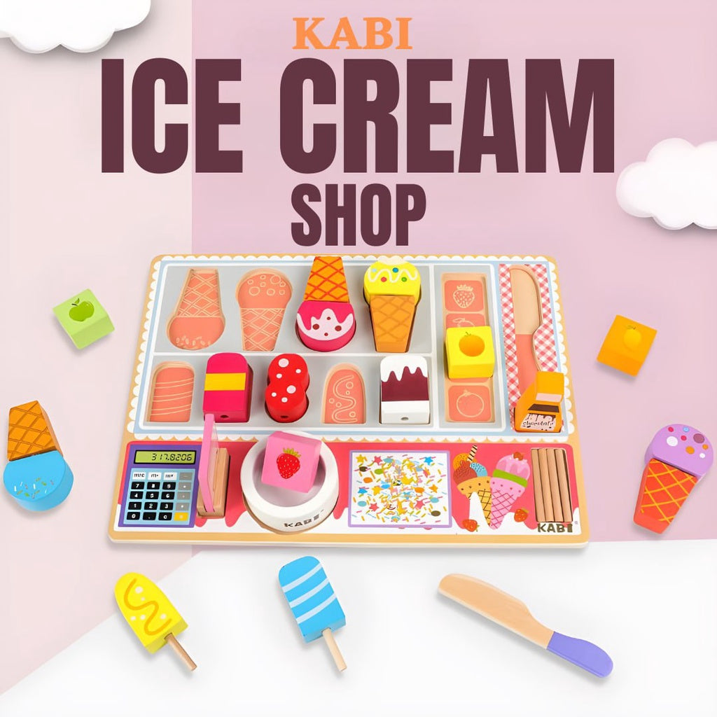 KABI Wooden Ice Cream Shop Pretend Play by WISHLAND