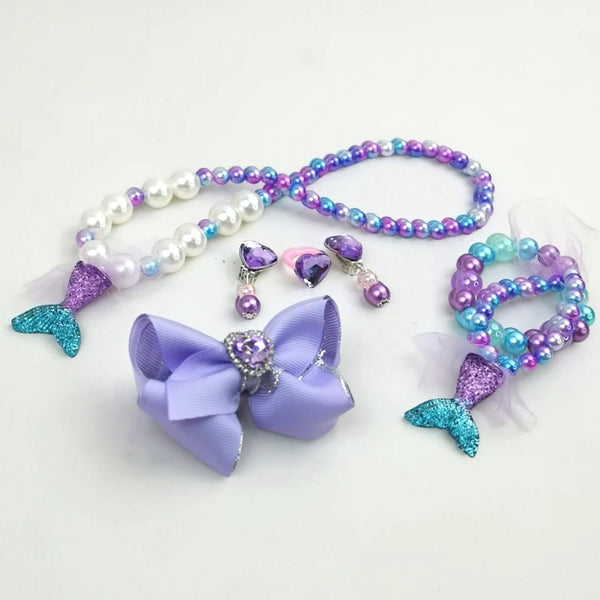 Mermaid and Heart Jewelry Accessories Set for Fashion Pretend Play by WISHLAND