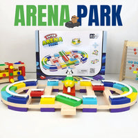 Arena Park with Movable Racing Tracks Vehicle Toy for Kids by WISHLAND