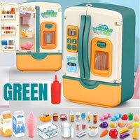 Magic Fridge Kitchen Toy with Ice Dispenser Pretend Play Appliance for Kids by WISHLAND