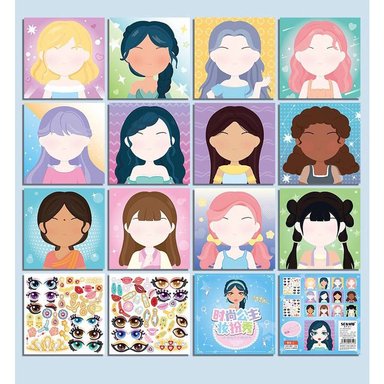 Fashionista Make A Face Sticker Activity Set for Kids by WISHLAND