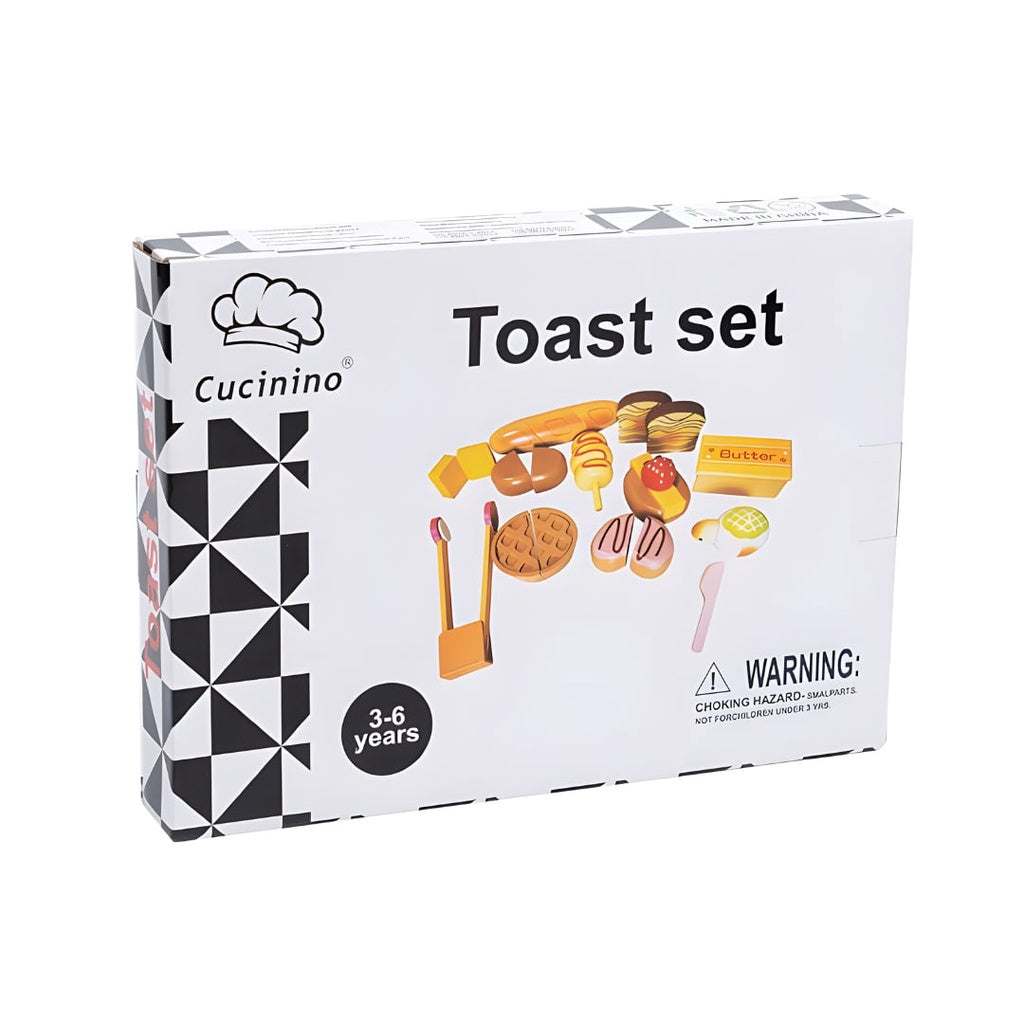 CUCININO Toast Set Wooden Bread & Pastries Pretend Play for Kids by WISHLAND