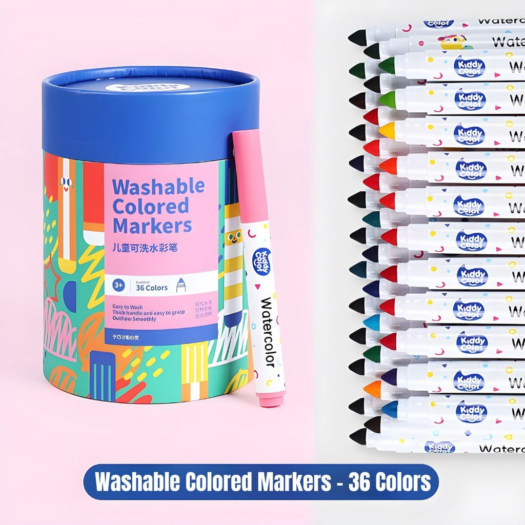 KIDDY COLOR Washable Colored Markers Set Art Supply for Kids by WISHLA –  Wishland