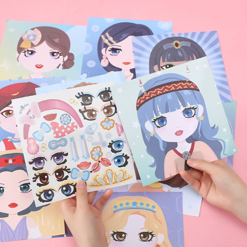 Fashionista Make A Face Sticker Activity Set for Kids by WISHLAND