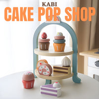 KABI Wooden Cake Pop Shop Stand Interactive Learning Role Play for Kids by WISHLAND