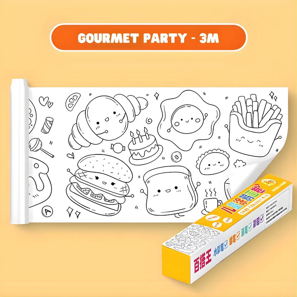 Graffiti Scroll Wall Sticker Coloring Paper Roll 3 Meters 10 Meters Educational Doodling Sticker for