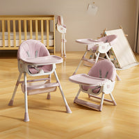Multifunctional Rocking High Chair Adjustable Table and Foldable with Wheels for Kids by WISHLAND