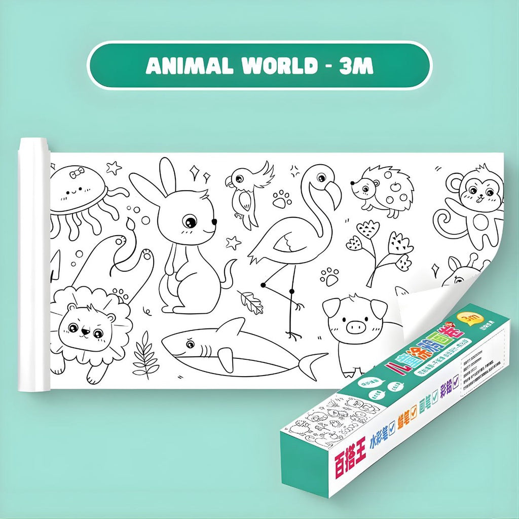 Graffiti Scroll Wall Sticker Coloring Paper Roll 3 Meters 10 Meters Educational Doodling Sticker for