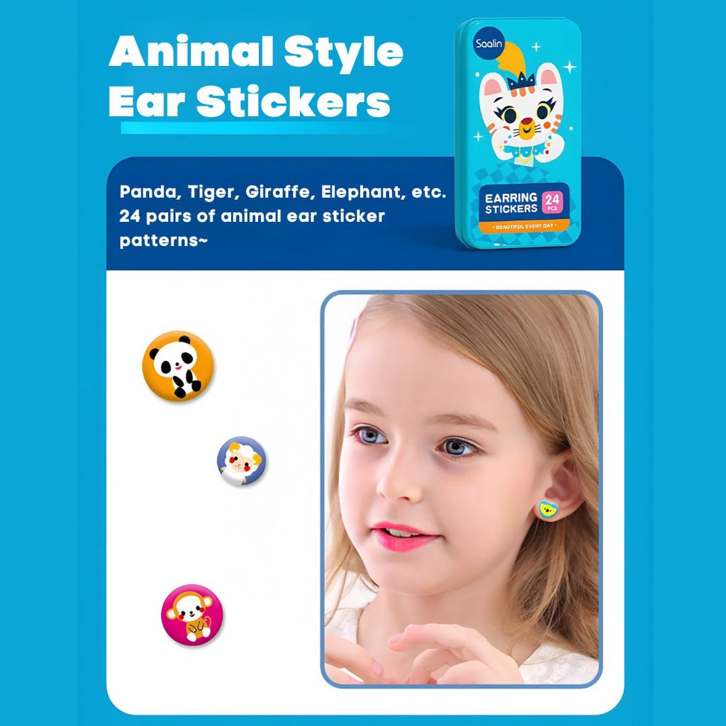 SAALIN Earring Self Adhesive Stickers for Kids Fashion Pretend Play by WISHLAND