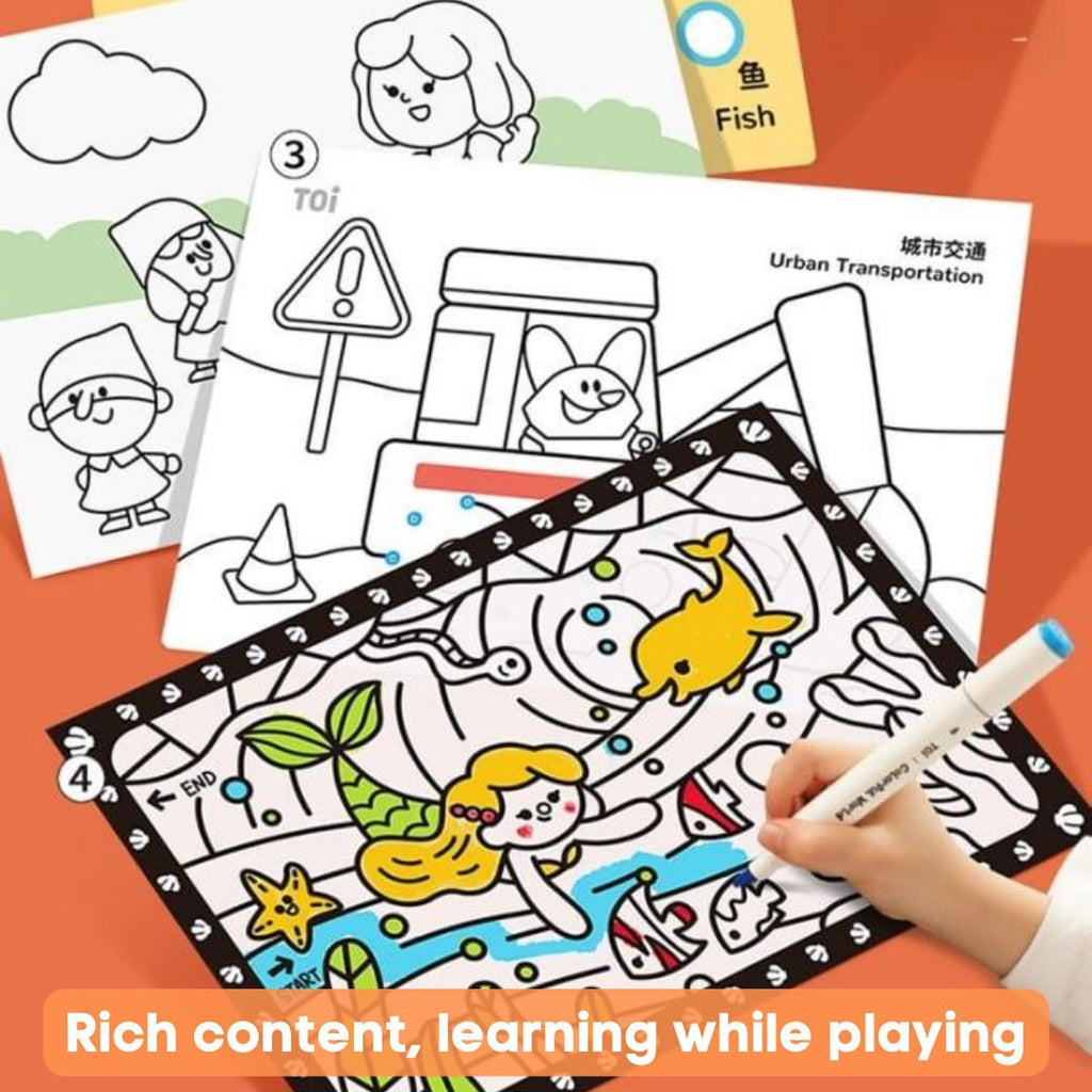 TOI Wonderful Coloring Book for Kids Doodle Drawing Pad Educational Toy