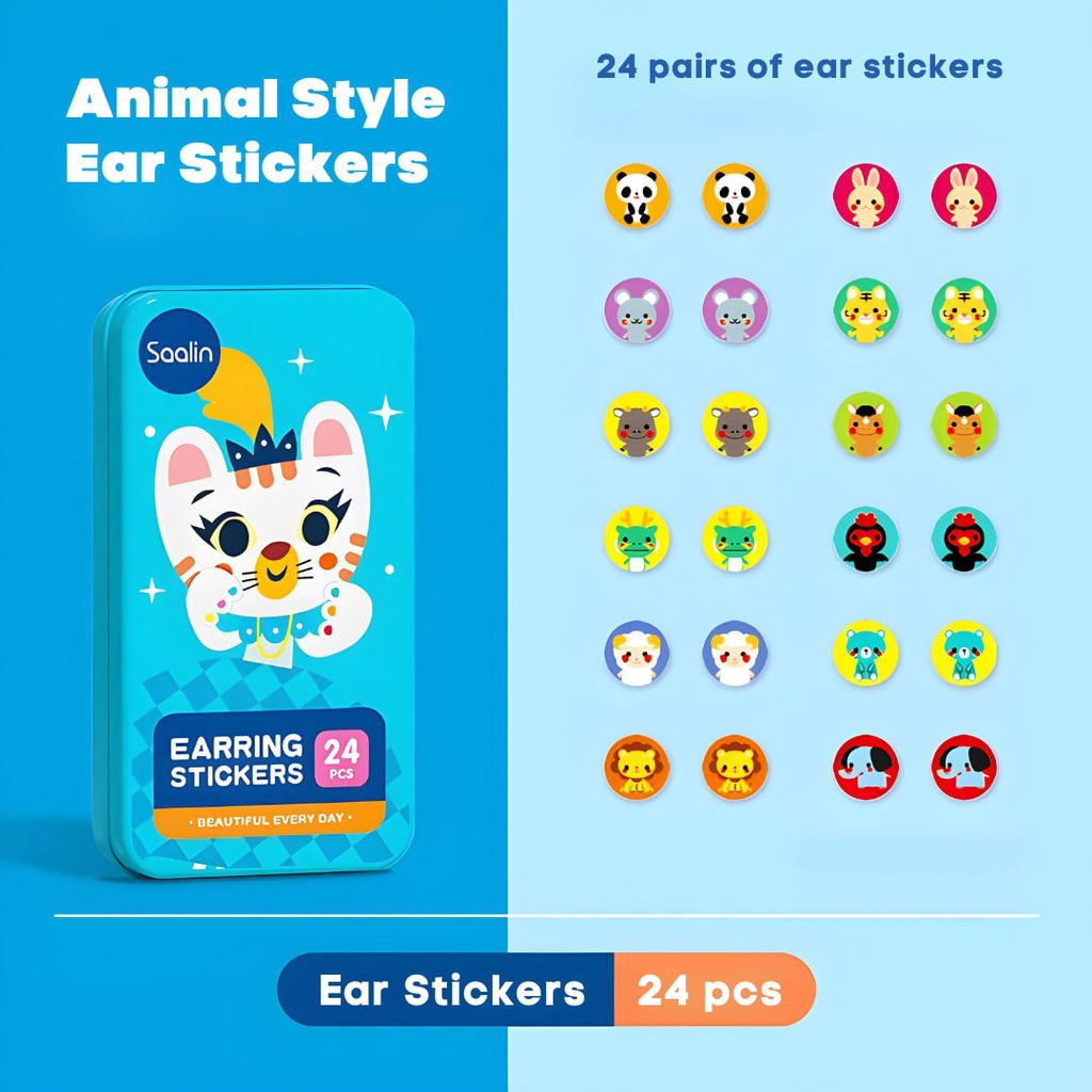 SAALIN Earring Self Adhesive Stickers for Kids Fashion Pretend Play by WISHLAND