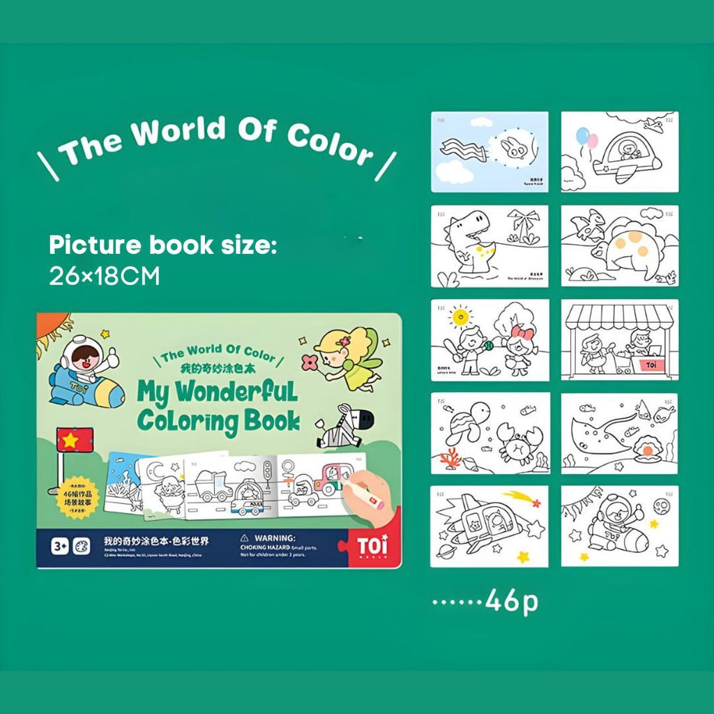 TOI Wonderful Coloring Book for Kids Doodle Drawing Pad Educational Toy