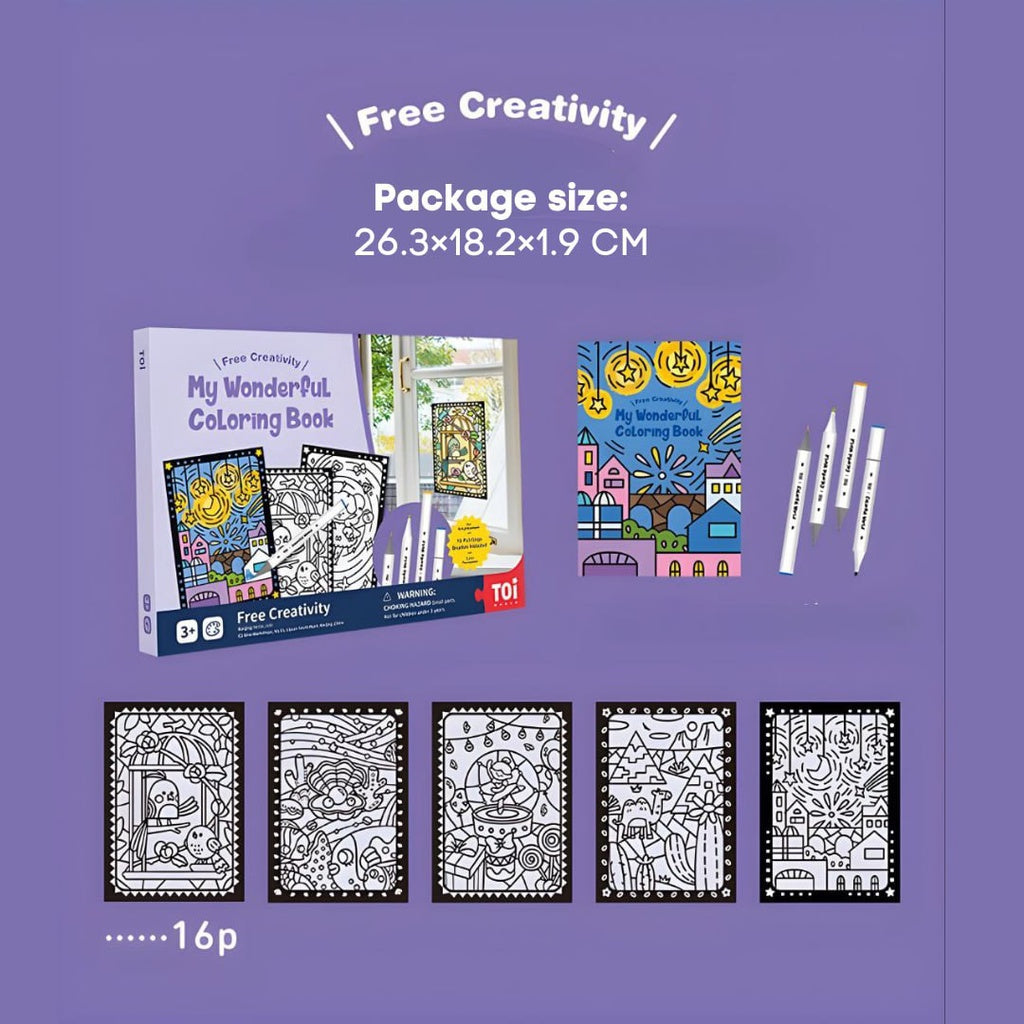 TOI Wonderful Coloring Book for Kids Doodle Drawing Pad Educational Toy